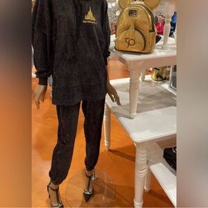 WALT DISNEY WORLD 50 ANNIVERSARY CORDUROY PANTS SM BLACK GOLD SPIRIT JERSEY